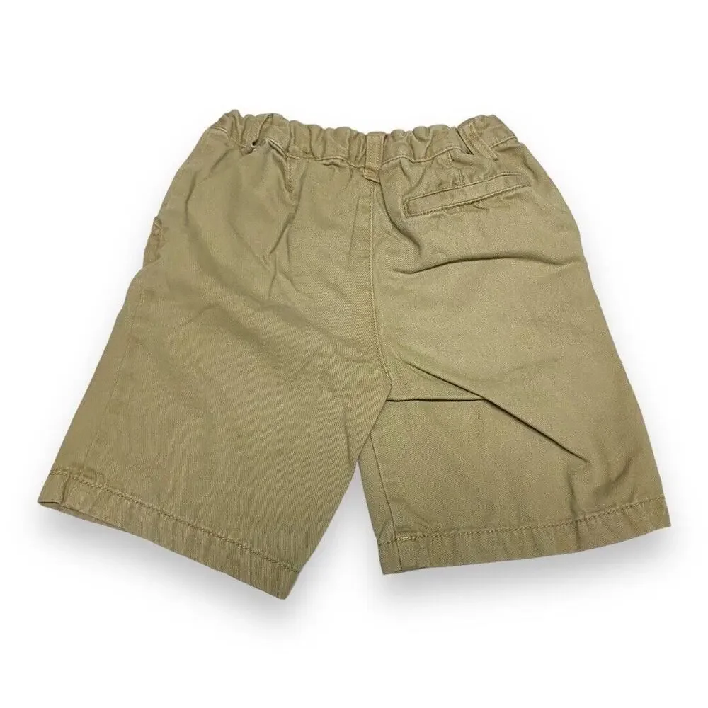 Children's Place Boys Shorts Sz 4T Khaki Tan Solid Adjustable Waist Four Pockets
